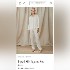 The White Company Cream Silk Pajama Set